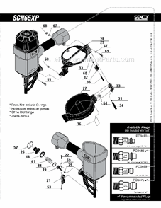 Page B Diagram and Parts List for SCN65XP  Senco Nailer
