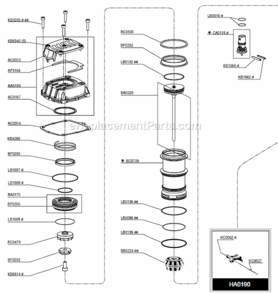 Page A Diagram and Parts List for SCP40XP  Senco Nailer