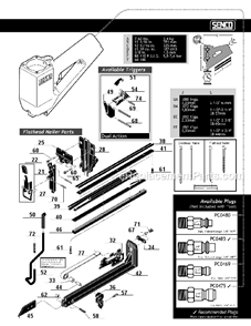 Page B Diagram and Parts List for SFN2  Senco Nailer