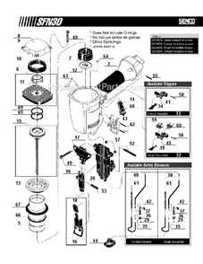 Part Location Diagram of EA0149 Senco Driver Assembly