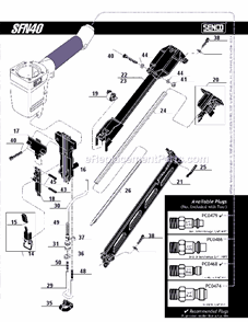 Page B Diagram and Parts List for SFN40  Senco Nailer