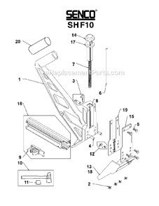 Page A Diagram and Parts List for SHF10  Senco Nailer