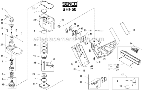 Page A Diagram and Parts List for SHF50  Senco Nailer