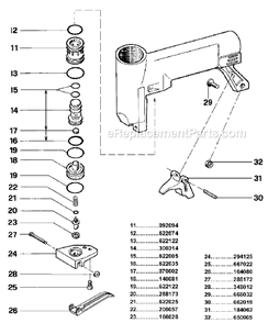 Page B Diagram and Parts List for SHP10  Senco Nailer