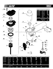Part Location Diagram of HF0057 Senco Switch