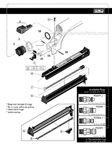 Page B Diagram and Parts List for SJS  Senco Nailer