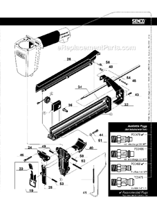 Page B Diagram and Parts List for SKSXP  Senco Nailer