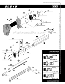 Page B Diagram and Parts List for SLS15  Senco Nailer