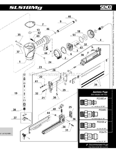 Page B Diagram and Parts List for SLS18MG  Senco Nailer