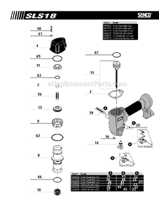 Page A Diagram and Parts List for SLS18  Senco Nailer