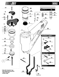 Page A Diagram and Parts List for SN1  Senco Nailer