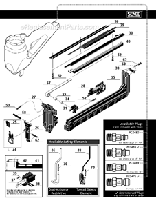 Page B Diagram and Parts List for SN325+  Senco Nailer