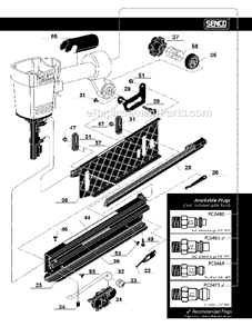 Part Location Diagram of PC0605 Senco Grip