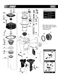 Page A Diagram and Parts List for SN60  Senco Nailer
