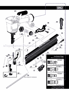 Page B Diagram and Parts List for SN60  Senco Nailer