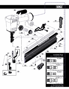 Page B Diagram and Parts List for SN65  Senco Nailer