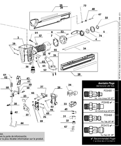 Page B Diagram and Parts List for WC150XP  Senco Nailer