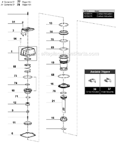 Page A Diagram and Parts List for WC200XP  Senco Nailer