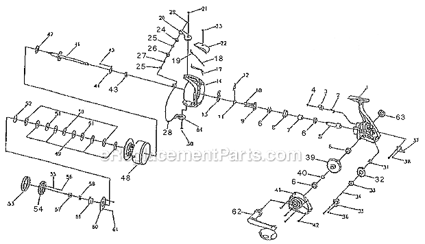 Page A Diagram and Parts List for T4470  Shakespeare Spinning Reels