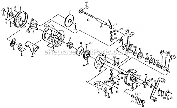 Page A Diagram and Parts List for SKP3000  Shakespeare Baitcast Reels