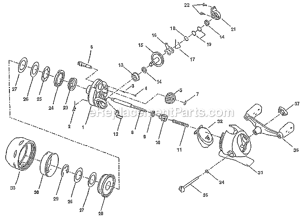 Page A Diagram and Parts List for TRVLMC  Shakespeare Spincast Reels