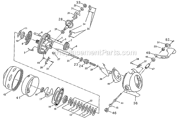 Page A Diagram and Parts List for SYNSW20  Shakespeare Spincast Reels