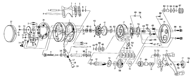 Page A Diagram and Parts List for BC6600G  Shakespeare Baitcast Reels