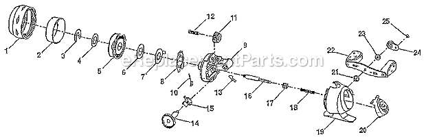 Page A Diagram and Parts List for 6  Shakespeare Spincast Reels