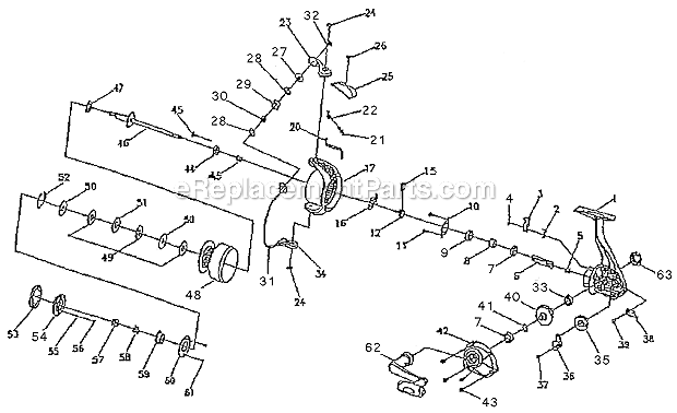 Page A Diagram and Parts List for T4440  Shakespeare Spinning Reels