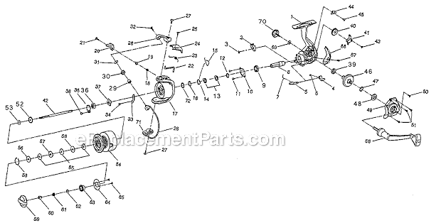 Page A Diagram and Parts List for TMEX430  Shakespeare Spinning Reels