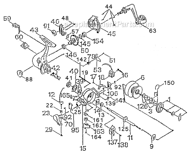 Page A Diagram and Parts List for LX3300  Shakespeare Spinning Reels