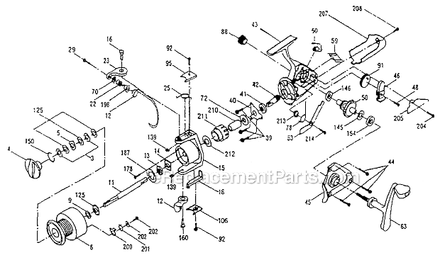 Page A Diagram and Parts List for 42/35  Shakespeare Spinning Reels