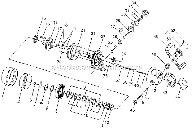 Page A Diagram and Parts List for 3002  Shakespeare Spincast Reels