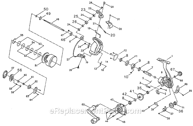 Page A Diagram and Parts List for FUEL35  Shakespeare Baitcast Reels