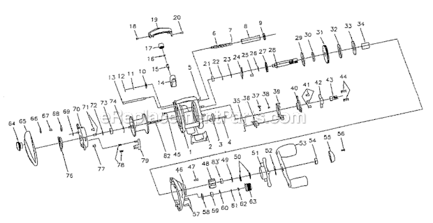 Page A Diagram and Parts List for DIMENSIONLP  Shakespeare Baitcast Reels