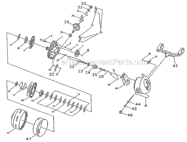 Page A Diagram and Parts List for 4003SA  Shakespeare Spincast Reels