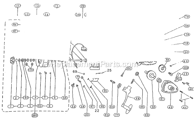 Page A Diagram and Parts List for 2450  Shakespeare Spinning Reels