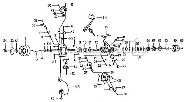 Page A Diagram and Parts List for LX3200A  Shakespeare Spinning Reels