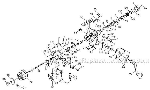 Page A Diagram and Parts List for LX3200  Shakespeare Spinning Reels