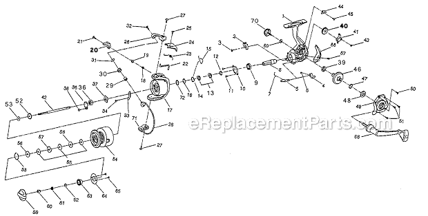 Page A Diagram and Parts List for TMEX435  Shakespeare Spinning Reels