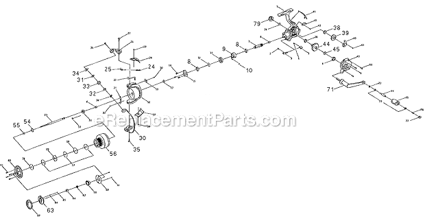 Page A Diagram and Parts List for 6840  Shakespeare Spincast Reels