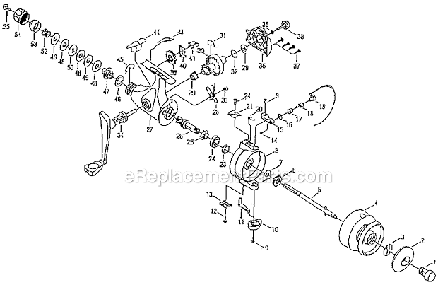 Page A Diagram and Parts List for 235  Shakespeare Spinning Reels