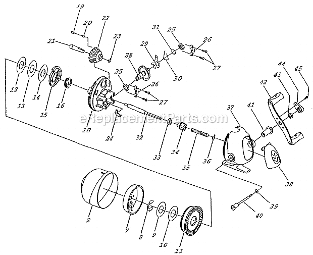 Page A Diagram and Parts List for 15  Shakespeare Spincast Reels