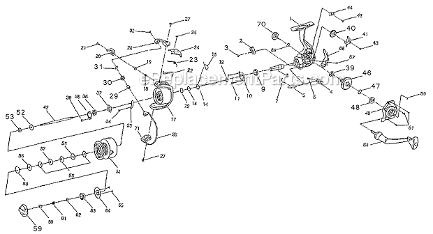 Page A Diagram and Parts List for P4000SS  Shakespeare Spinning Reels