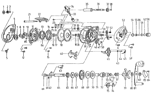 Page A Diagram and Parts List for SIGMABCB  Shakespeare Baitcast Reels