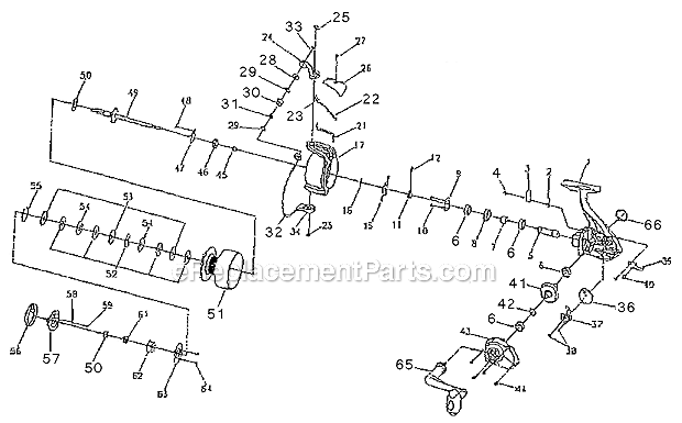 Page A Diagram and Parts List for T4460  Shakespeare Spinning Reels