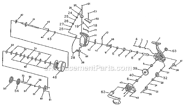 Page A Diagram and Parts List for T4480  Shakespeare Spinning Reels