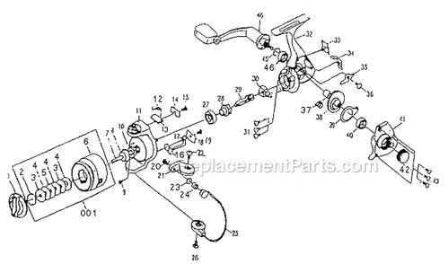 Part Location Diagram of 1145535 Shakespeare Line Roller Washer
