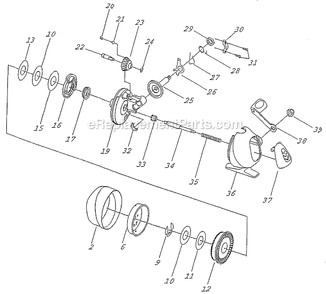 Page A Diagram and Parts List for LFSC10  Shakespeare Spinning Reels