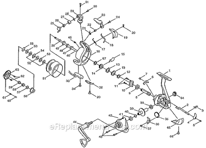 Page A Diagram and Parts List for 3500  Shakespeare Spinning Reels